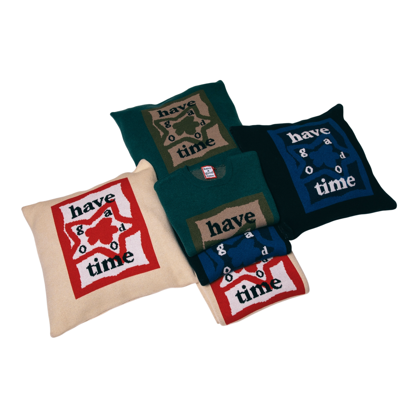 HAVE A GOOD TIME PILLOW COVER MILITARY GREEN