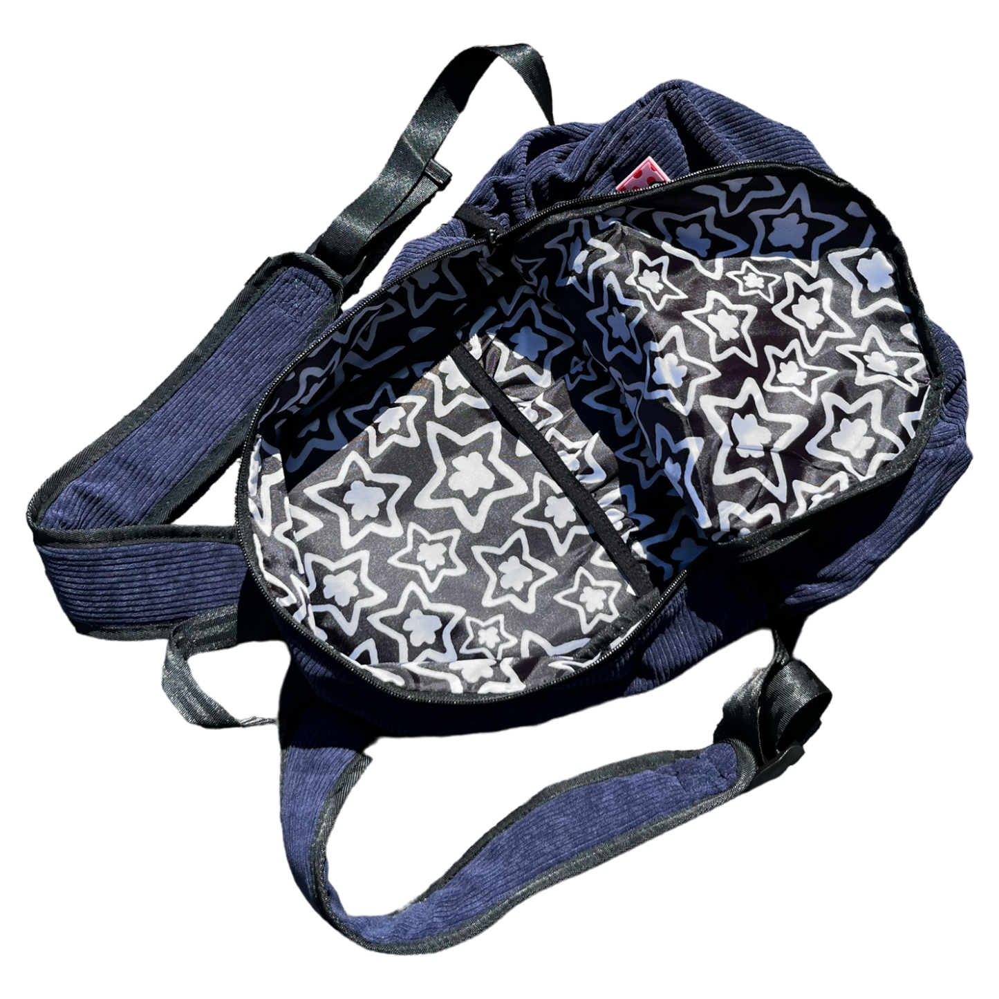 NAVY CORDUROY BACKPACK