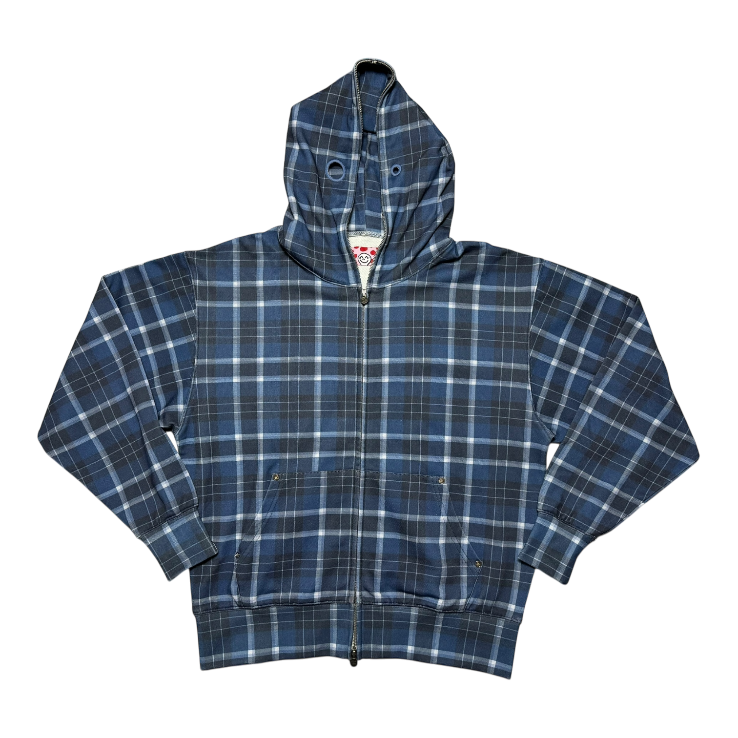 starteamジップフーディー青 PLAID FULL ZIP BLUE