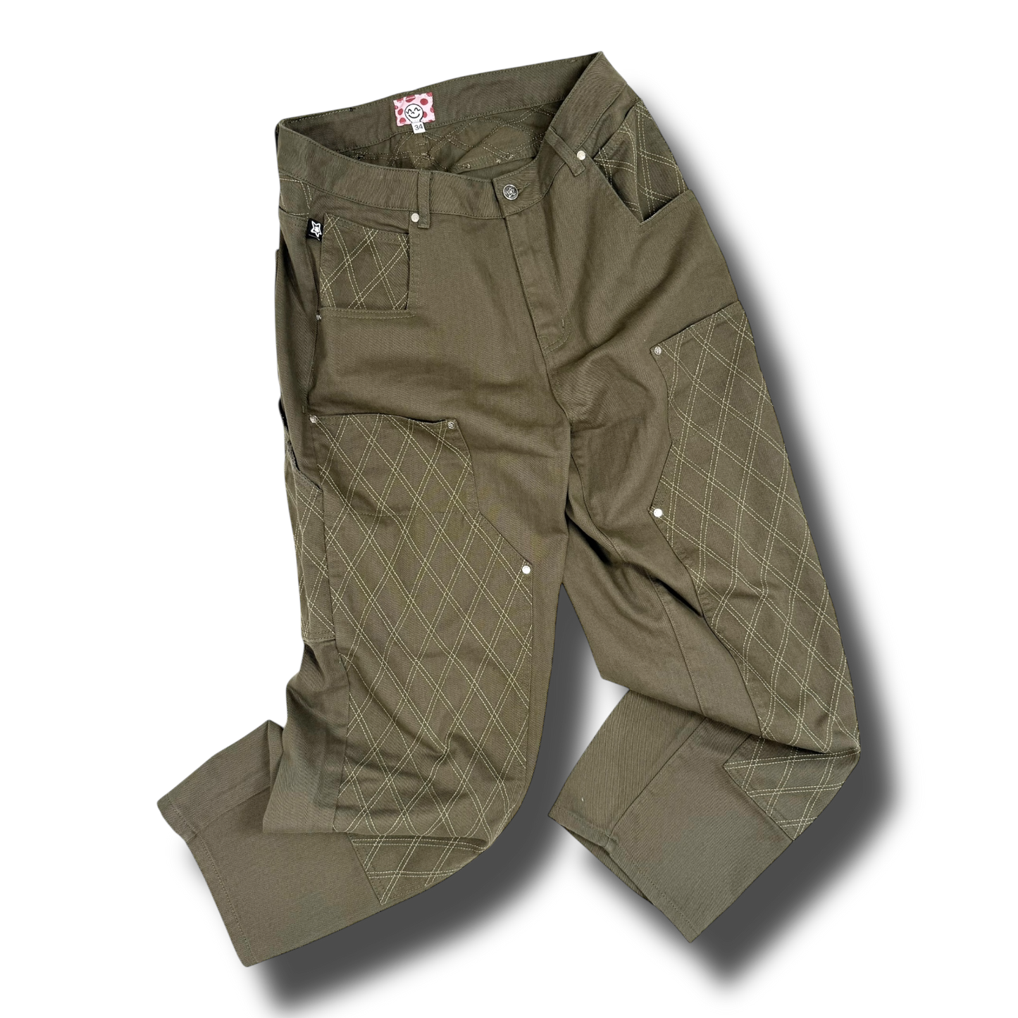 CROSS STITCH DOUBLE KNEE JEANS OLIVE