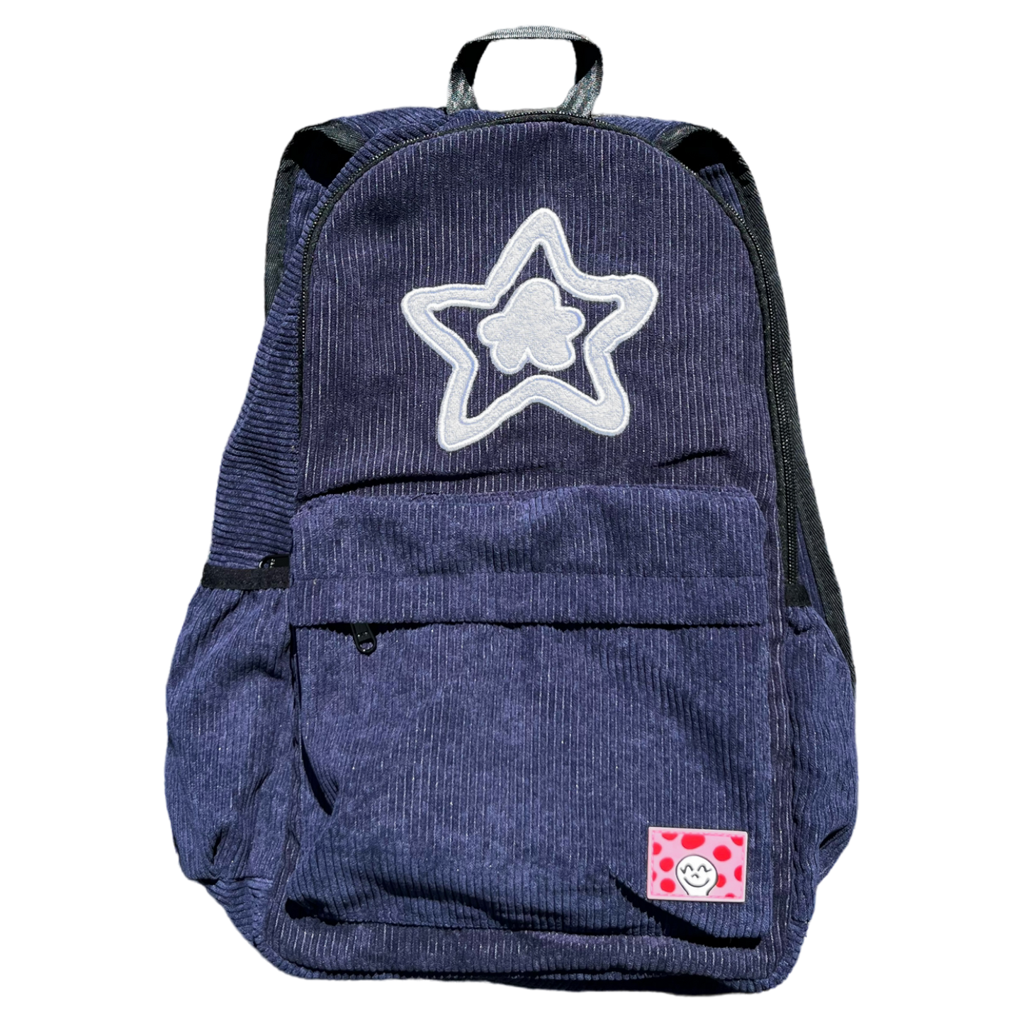NAVY CORDUROY BACKPACK