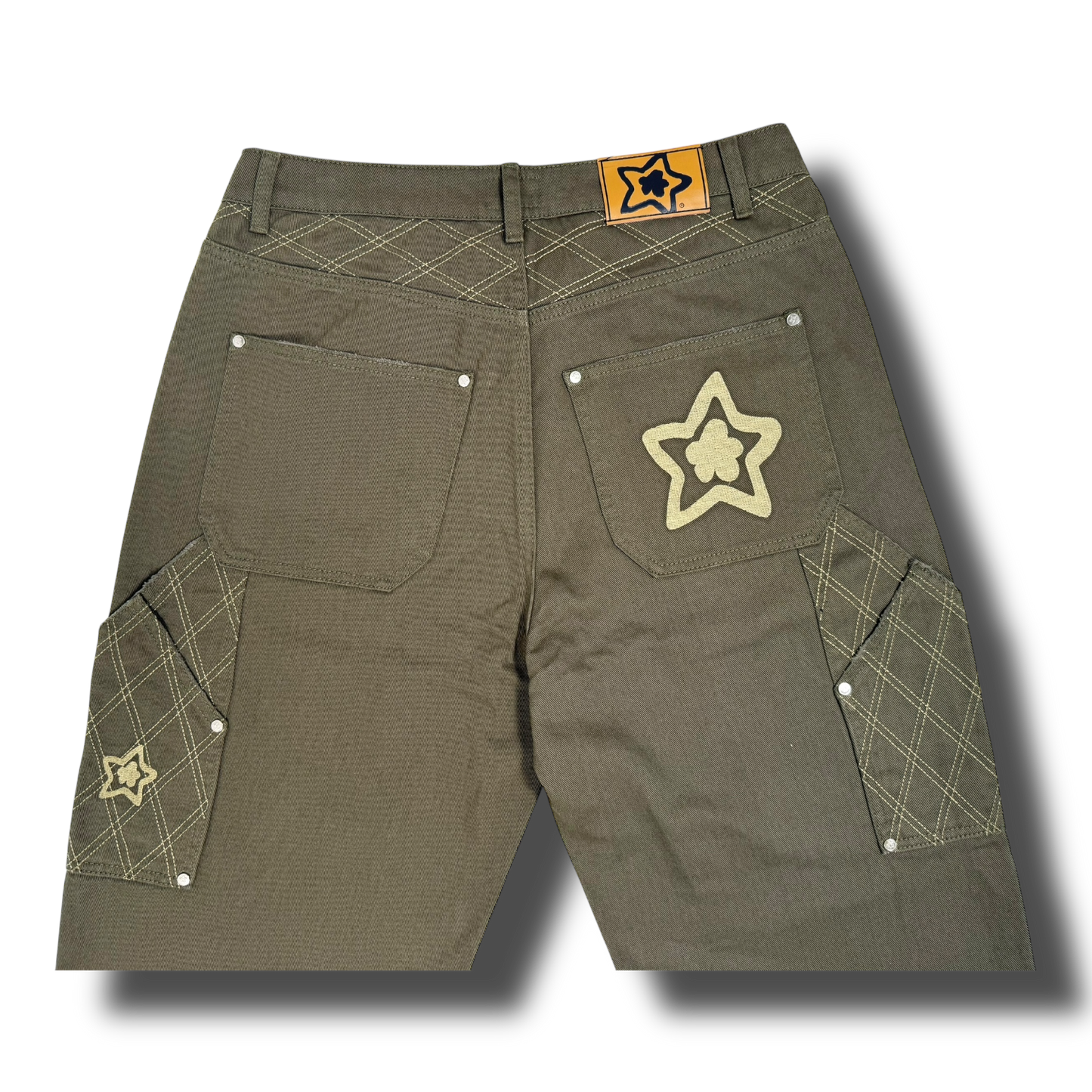 CROSS STITCH DOUBLE KNEE JEANS OLIVE