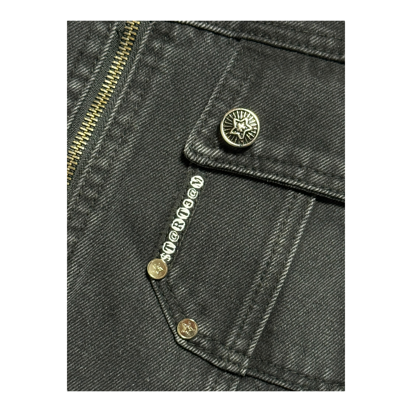 DENIM ZIP UP BLACK