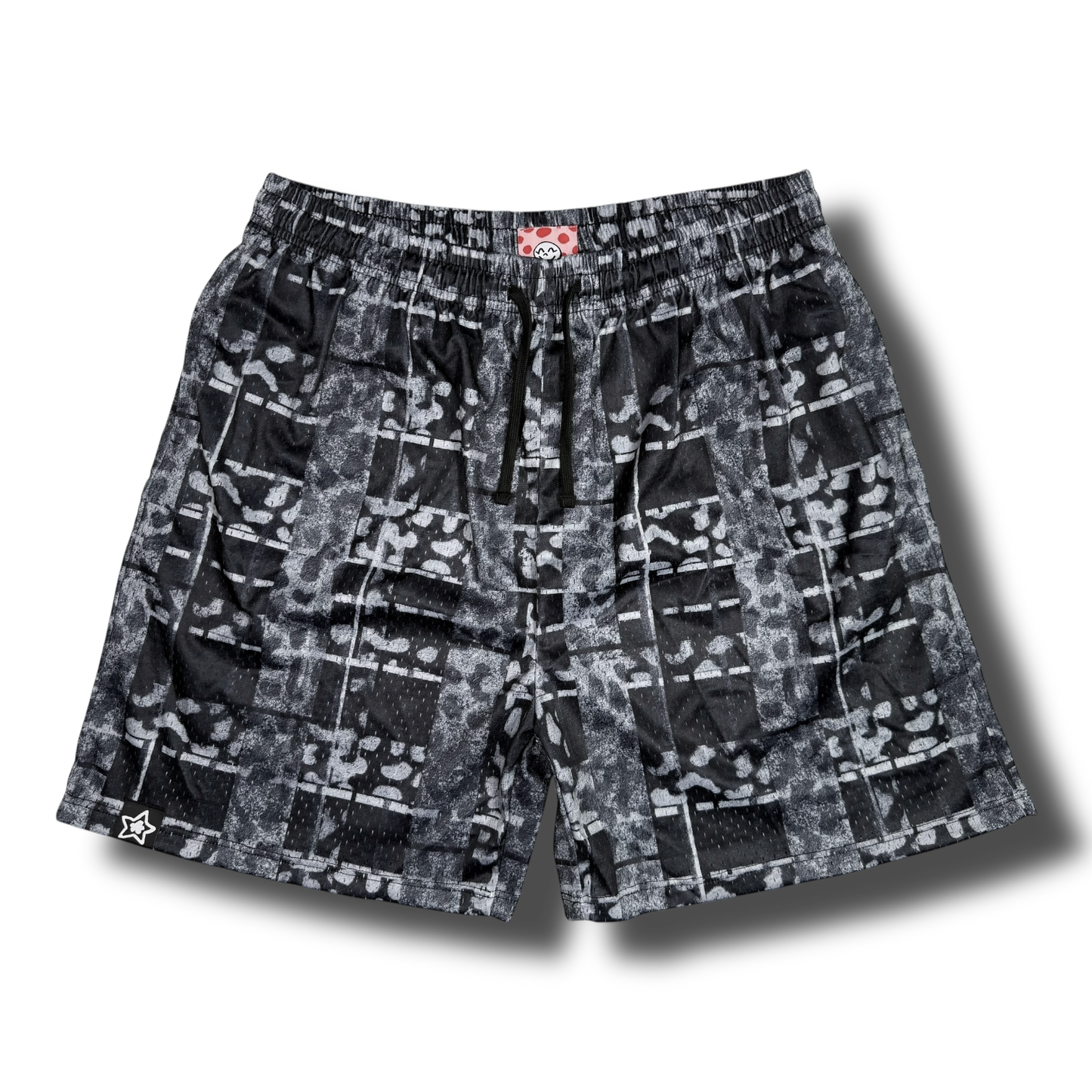 LEOPARD PLAID MESH SHORTS