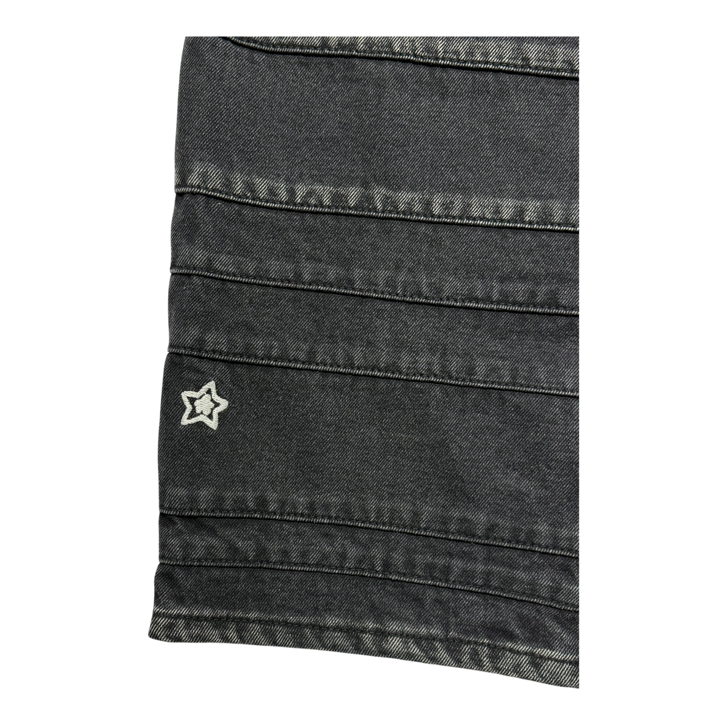 LAYERED STAR JEANS BLACK