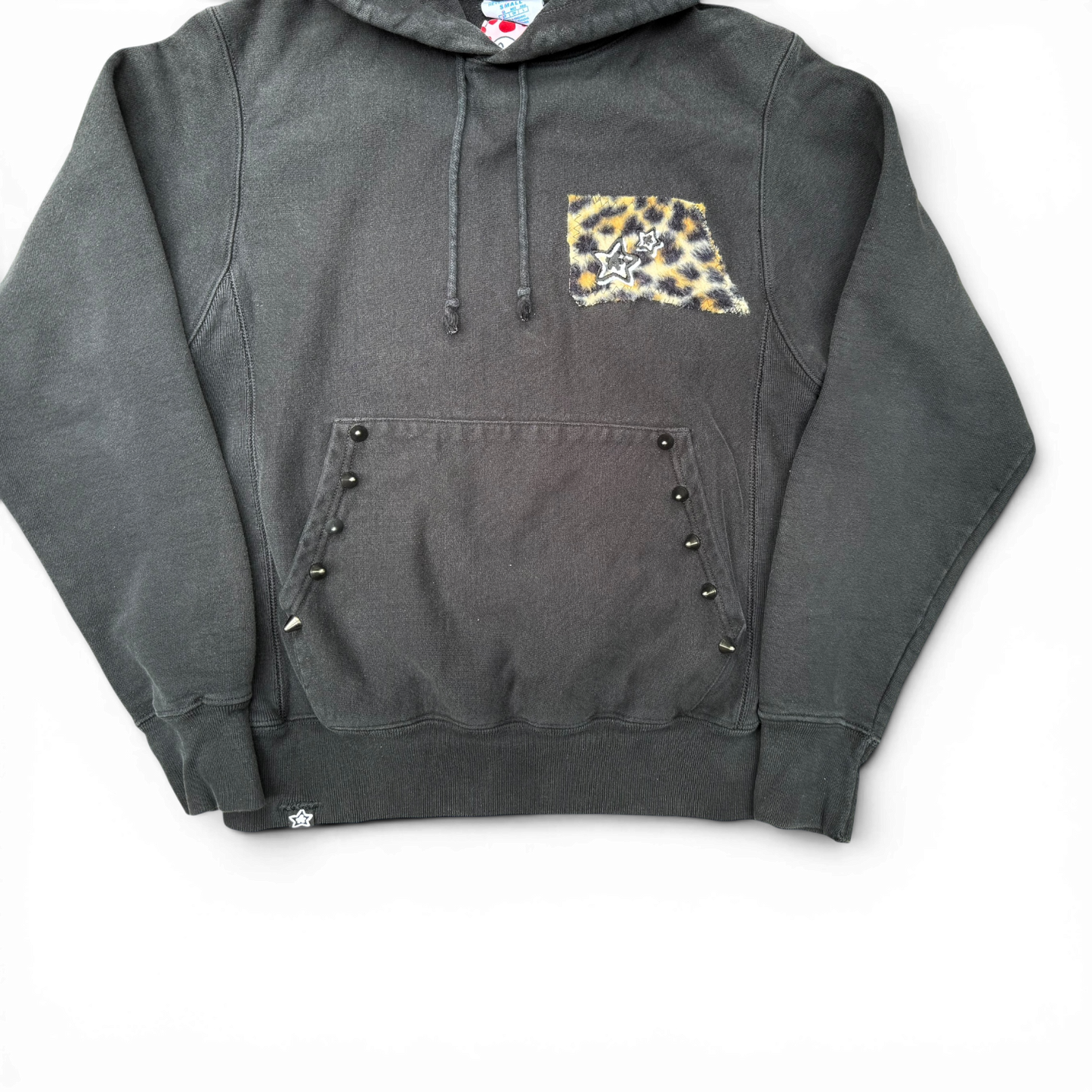 BLACK LEOPARD PATCH HOODIE