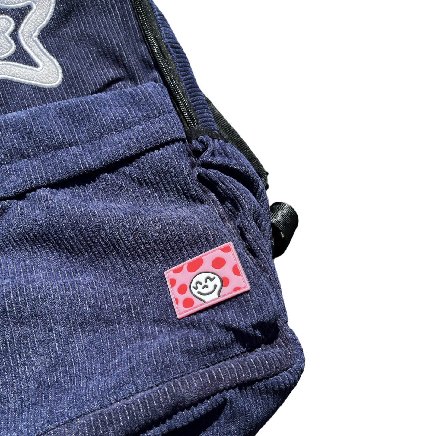 NAVY CORDUROY BACKPACK