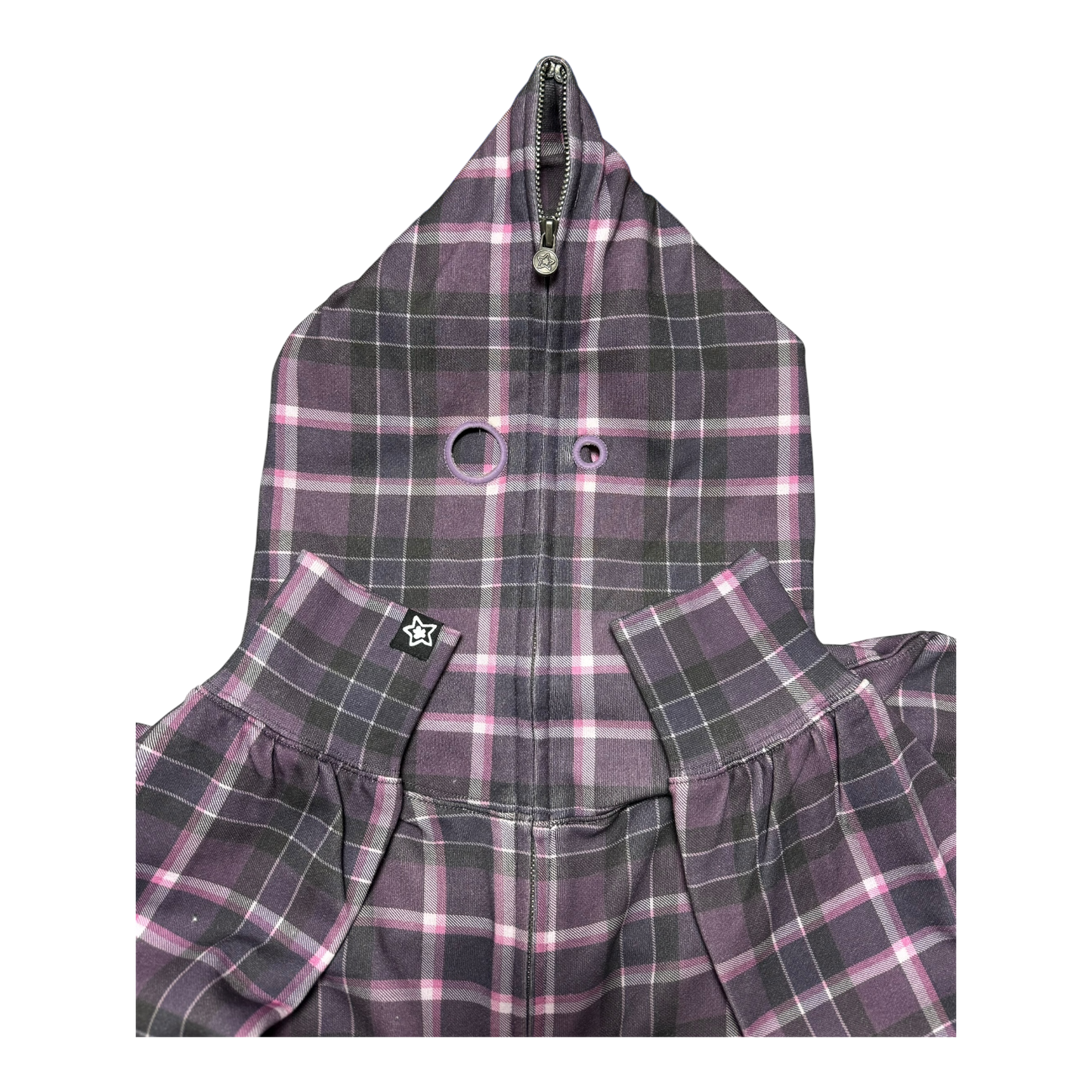 PLAID FULL ZIP PURPLE