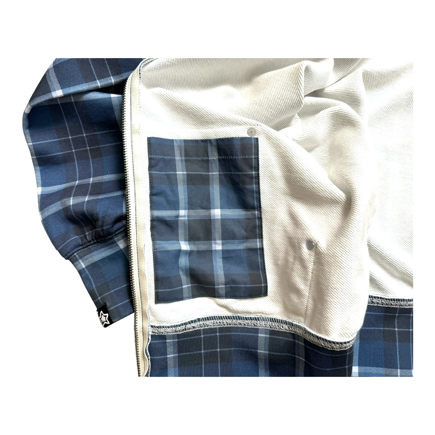 PLAID FULL ZIP BLUE
