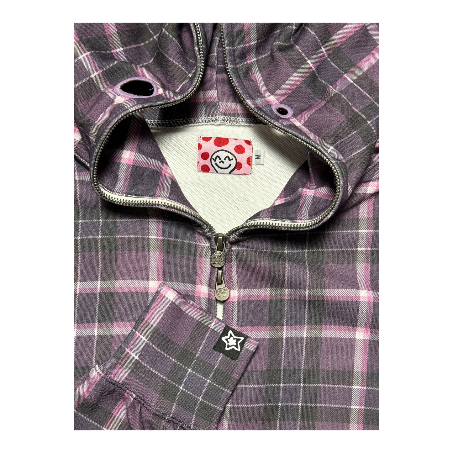 PLAID FULL ZIP PURPLE