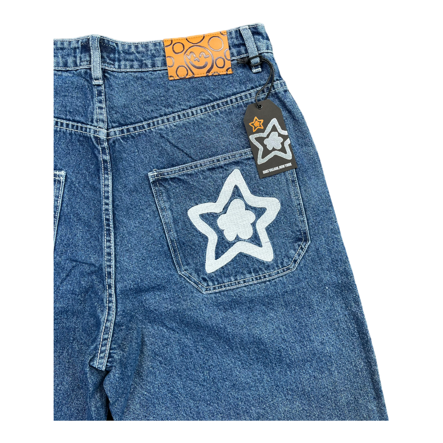 ZIP OFF STAR JEANS (Blue)