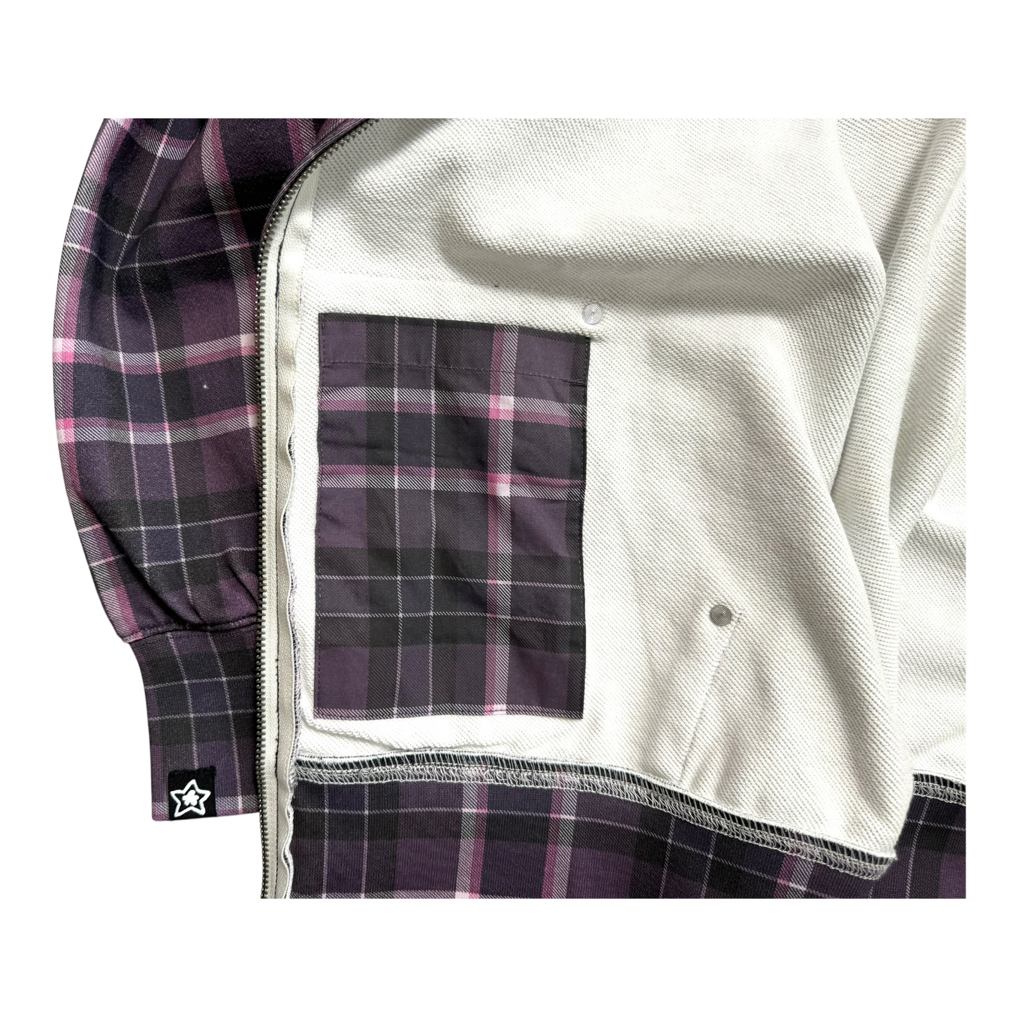 PLAID FULL ZIP PURPLE