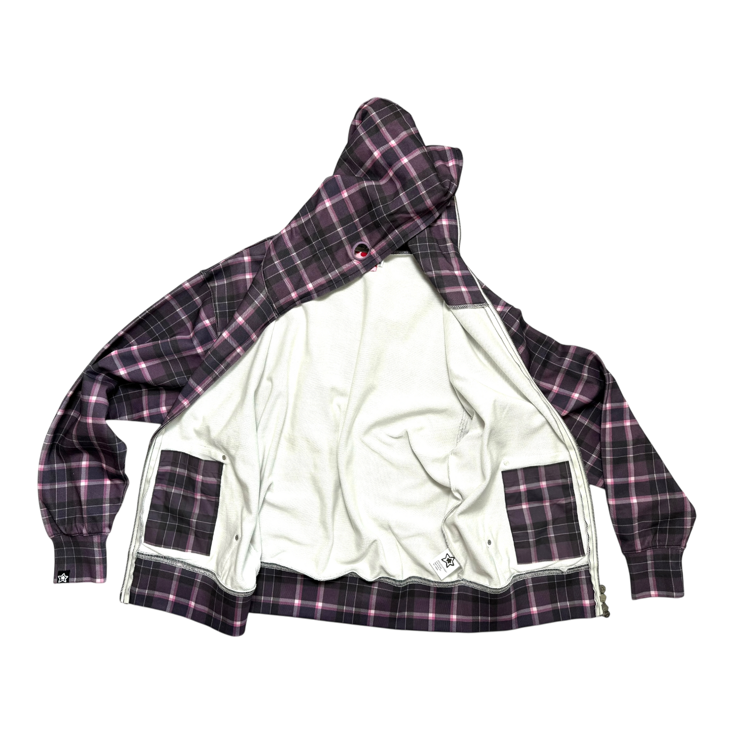 PLAID FULL ZIP PURPLE