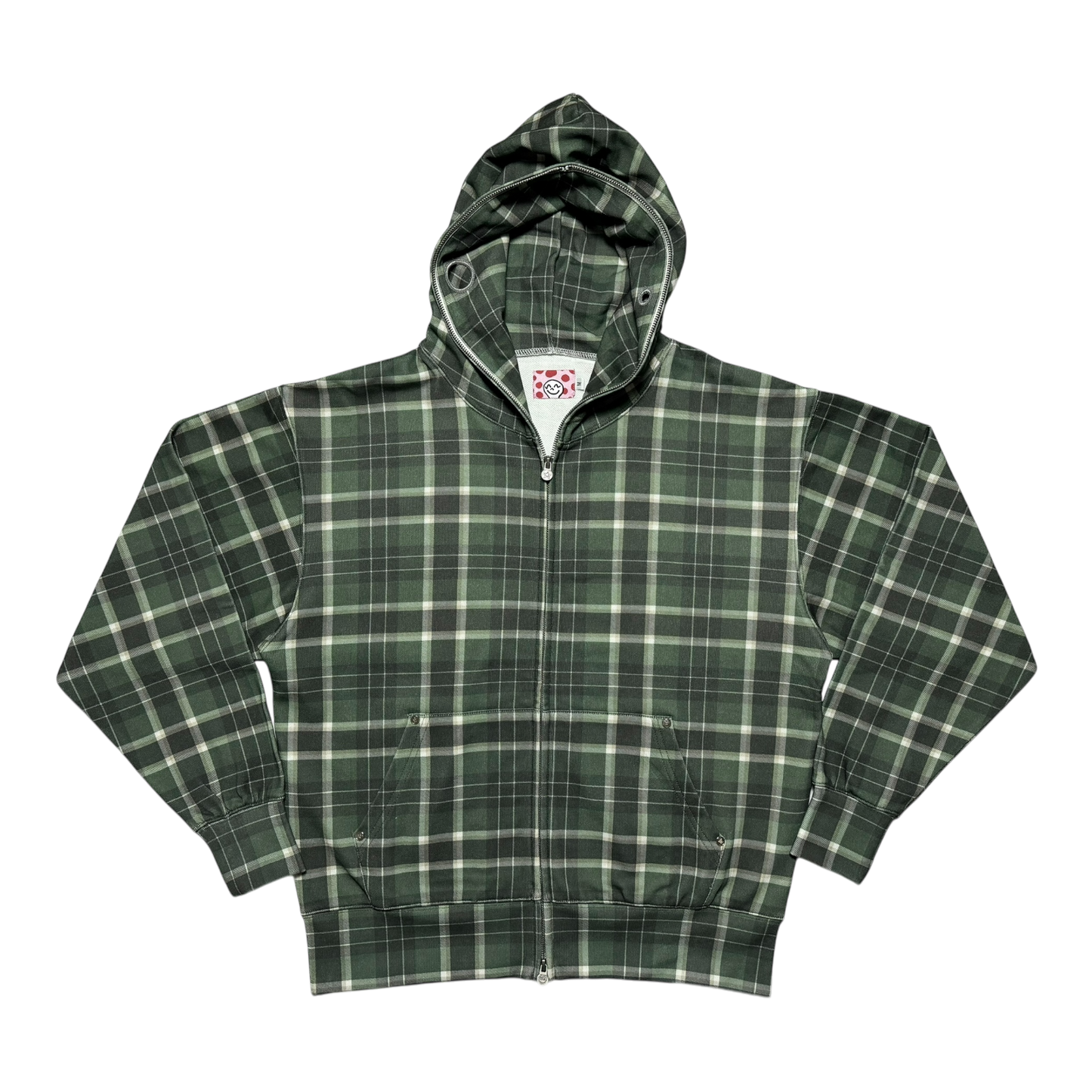 PLAID FULL ZIP GREEN