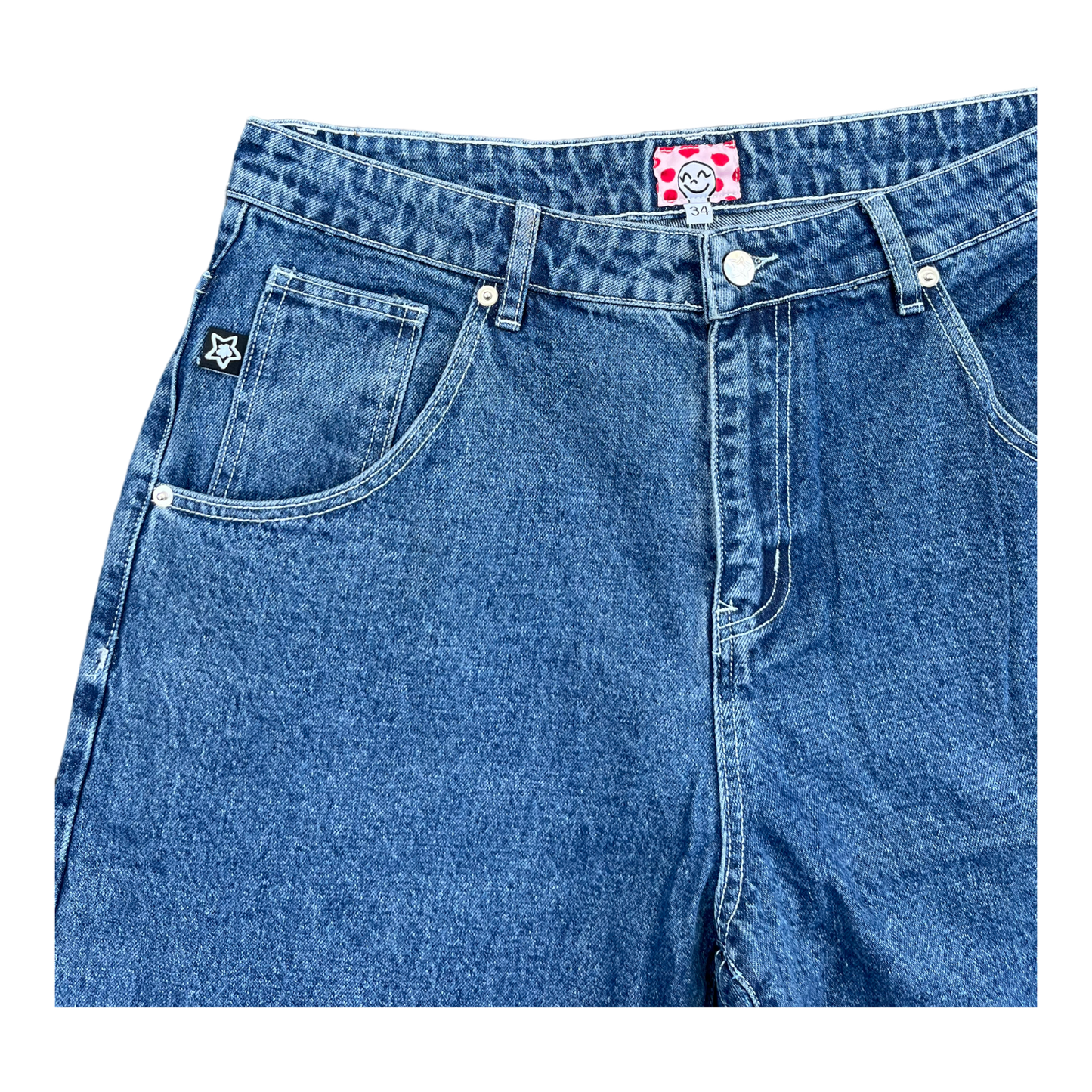 ZIP OFF STAR JEANS (Blue)