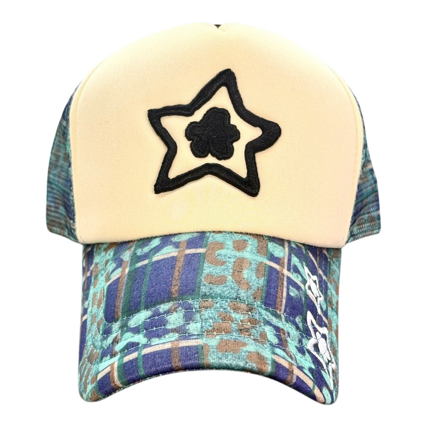 FOAM TRUCKER HAT LEOPARD BLUE