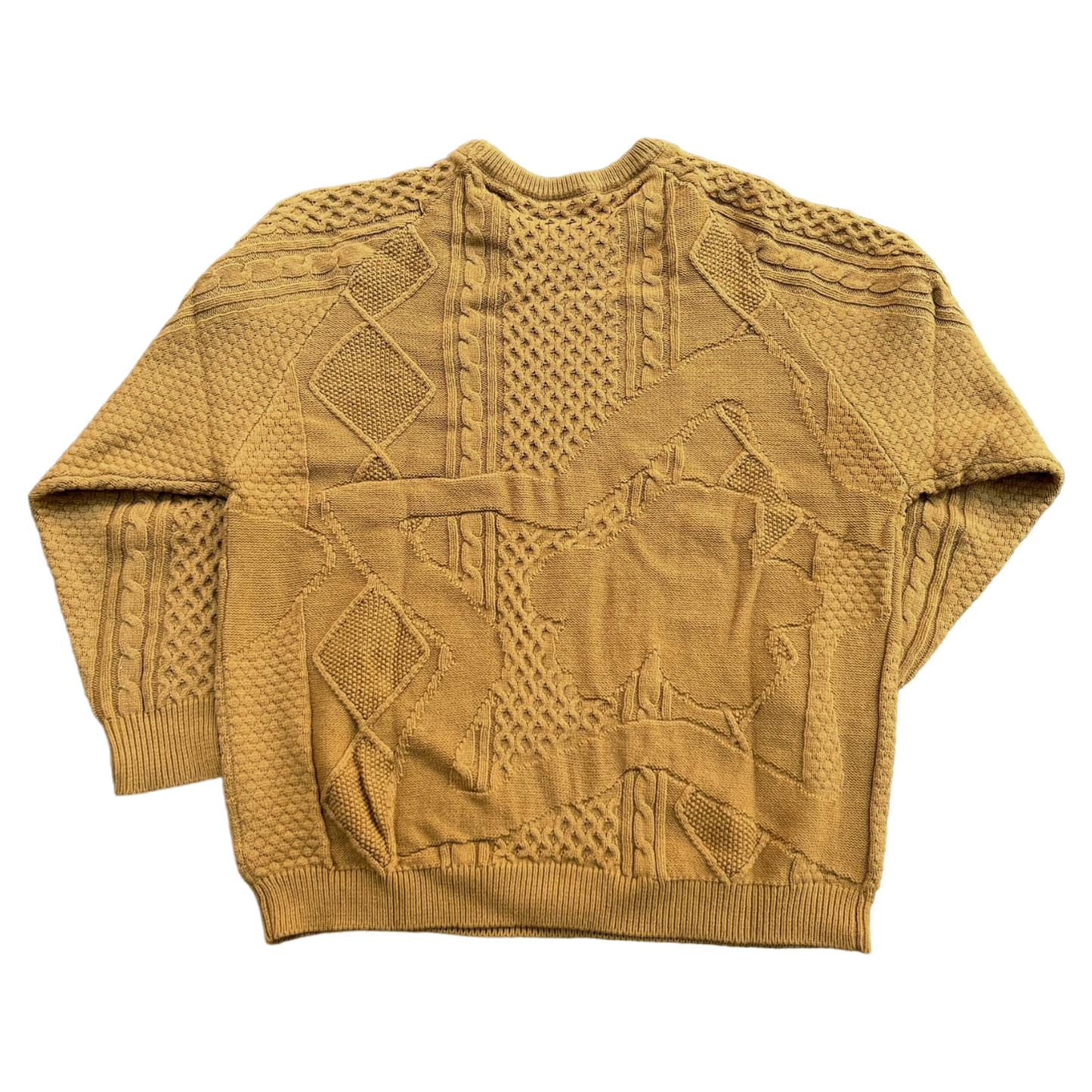 BROWN CHAIN KNIT SWEATER