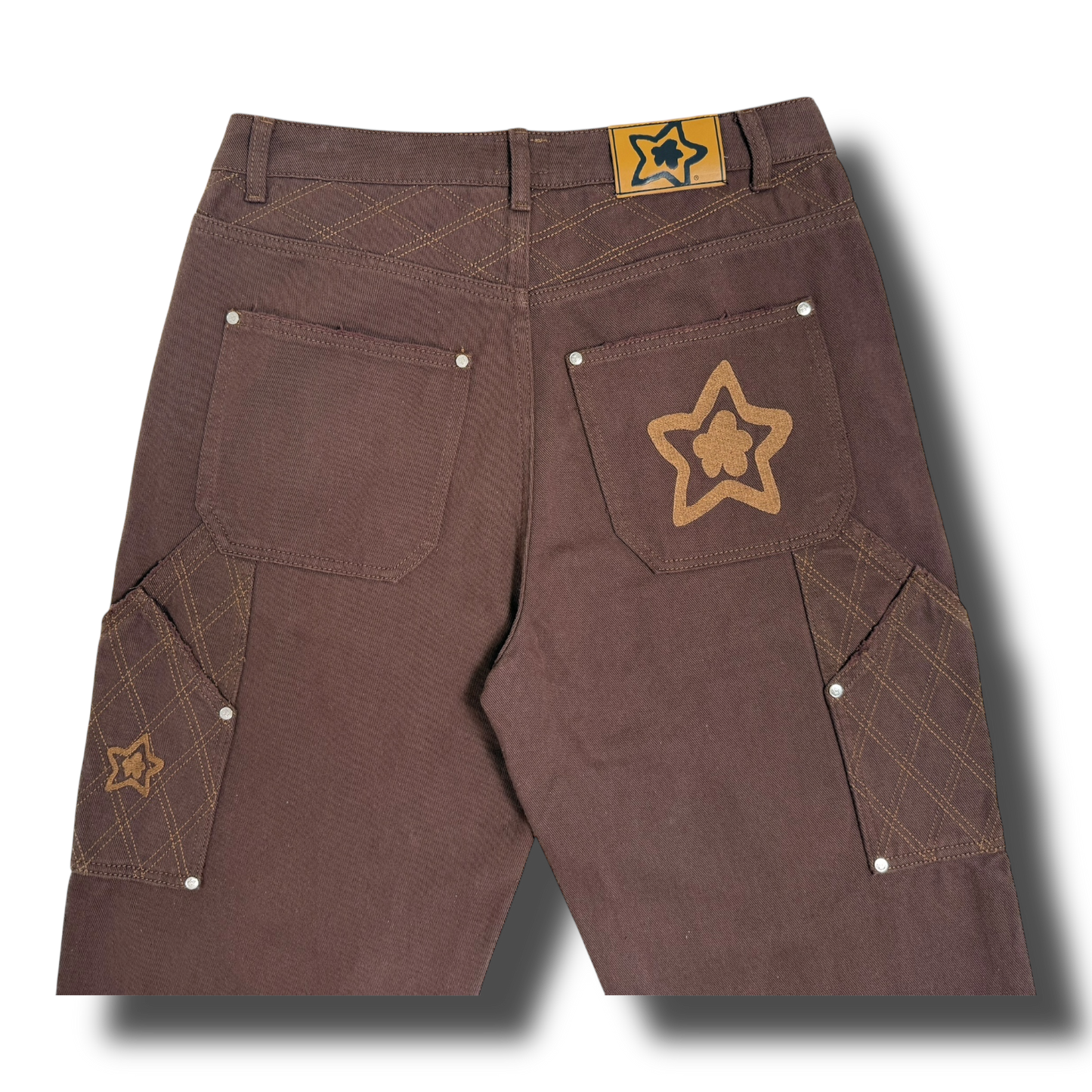 CROSS STITCH DOUBLE KNEE JEANS BROWN
