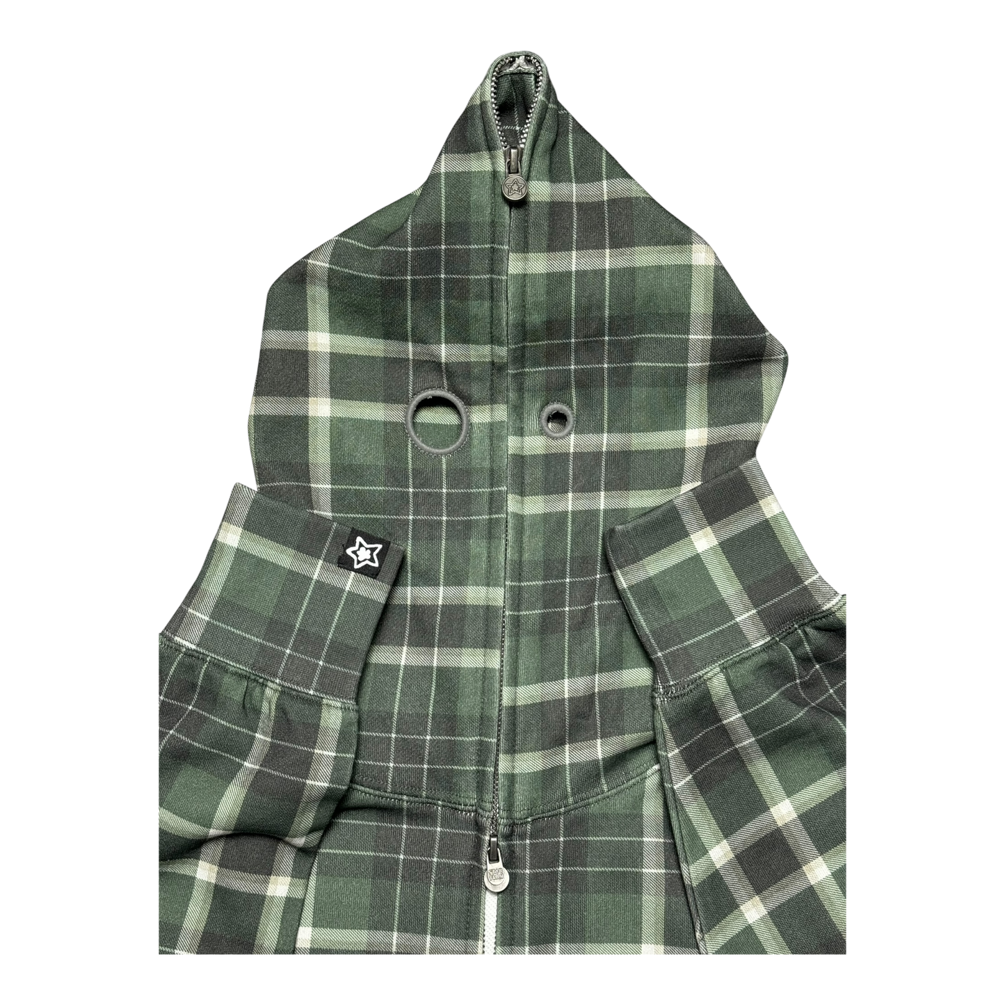 PLAID FULL ZIP GREEN