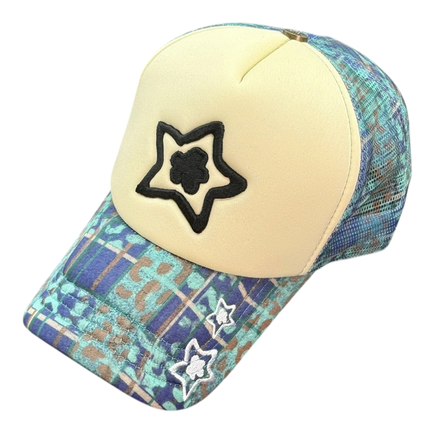 FOAM TRUCKER HAT LEOPARD BLUE