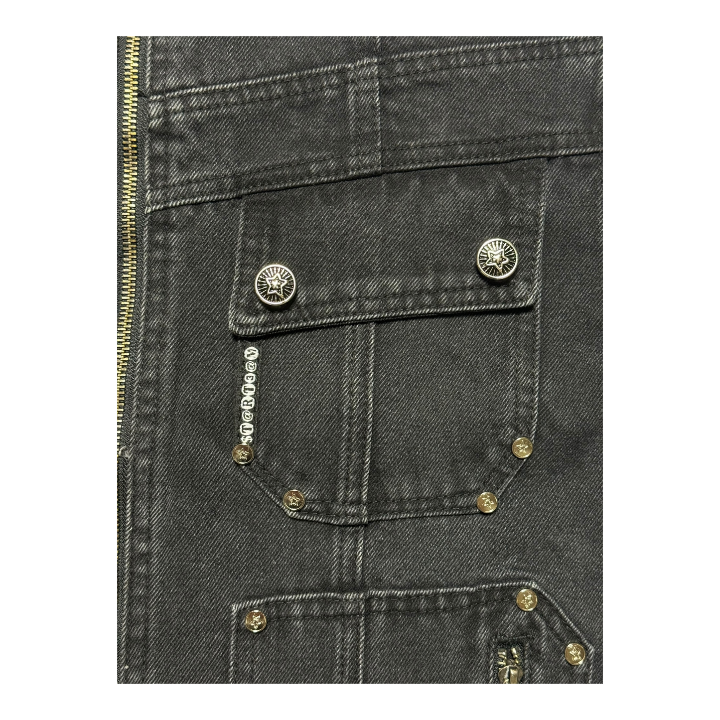 DENIM ZIP UP BLACK