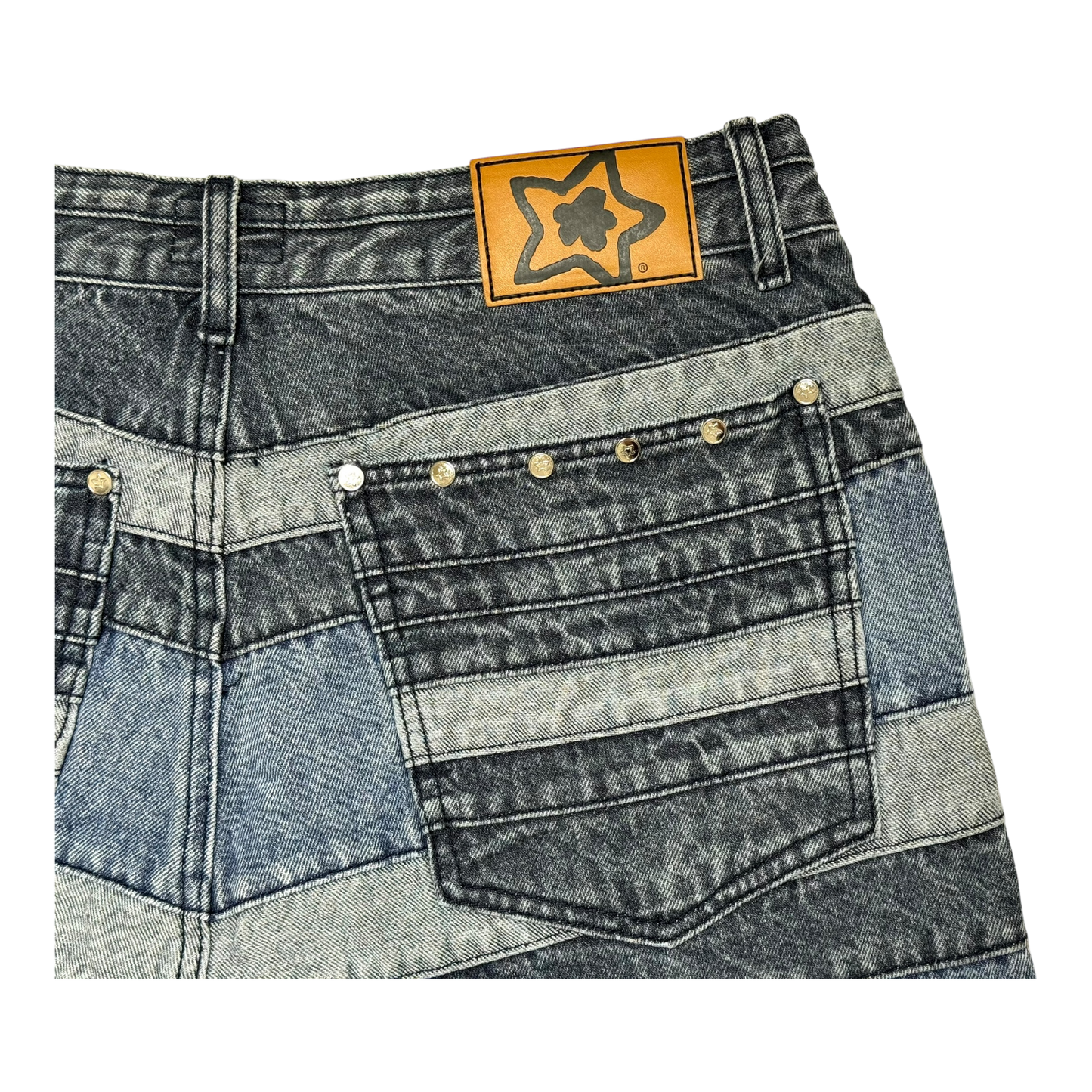 LAYERED STAR JEANS BLUE