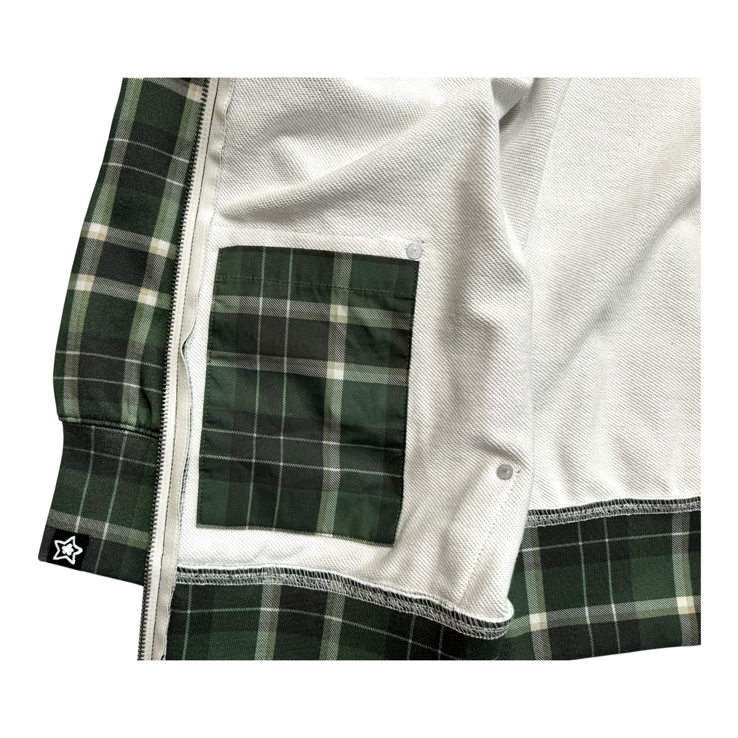 PLAID FULL ZIP GREEN