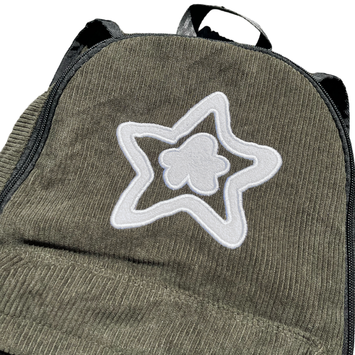 OLIVE CORDUROY BACKPACK