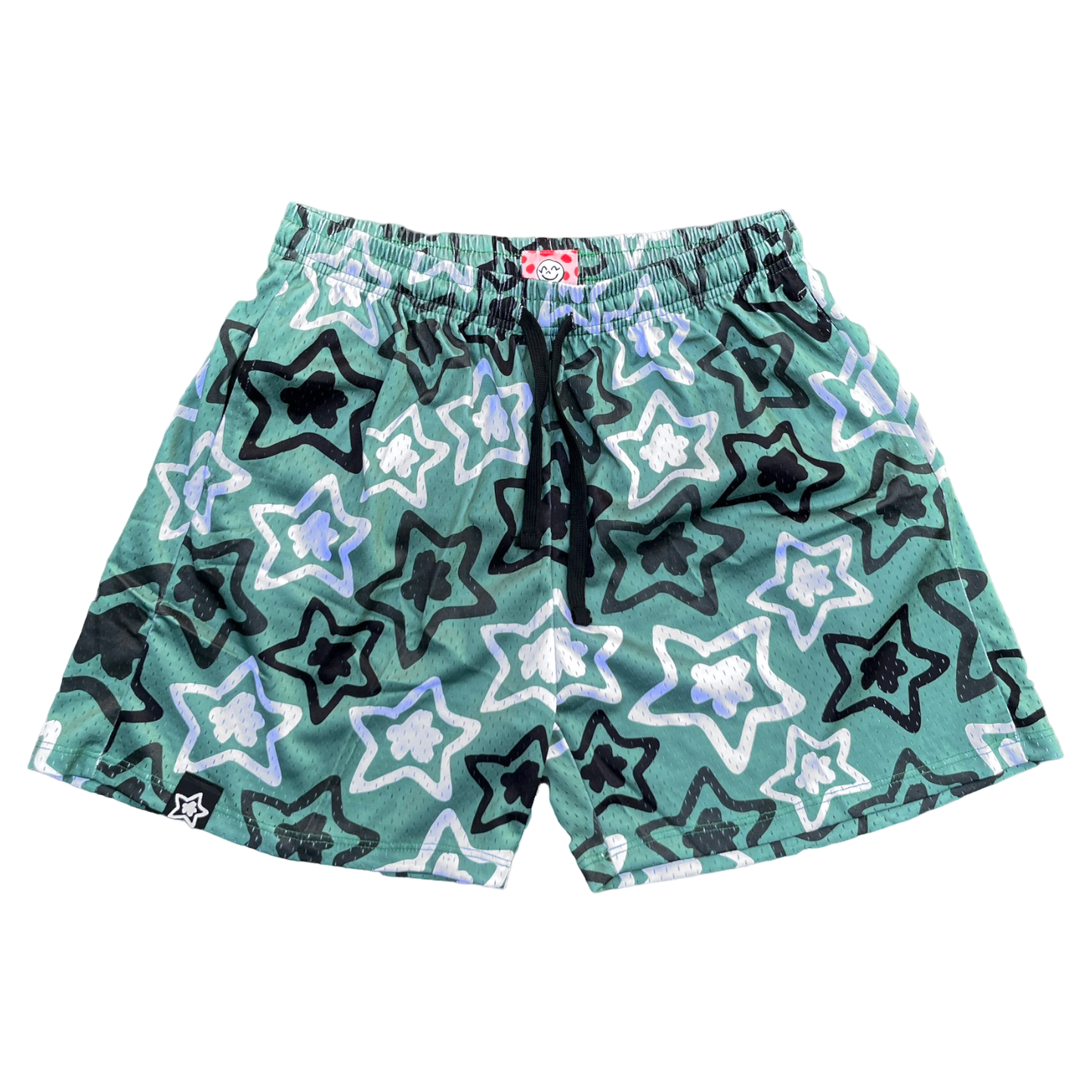 GREEN MESH SHORTS