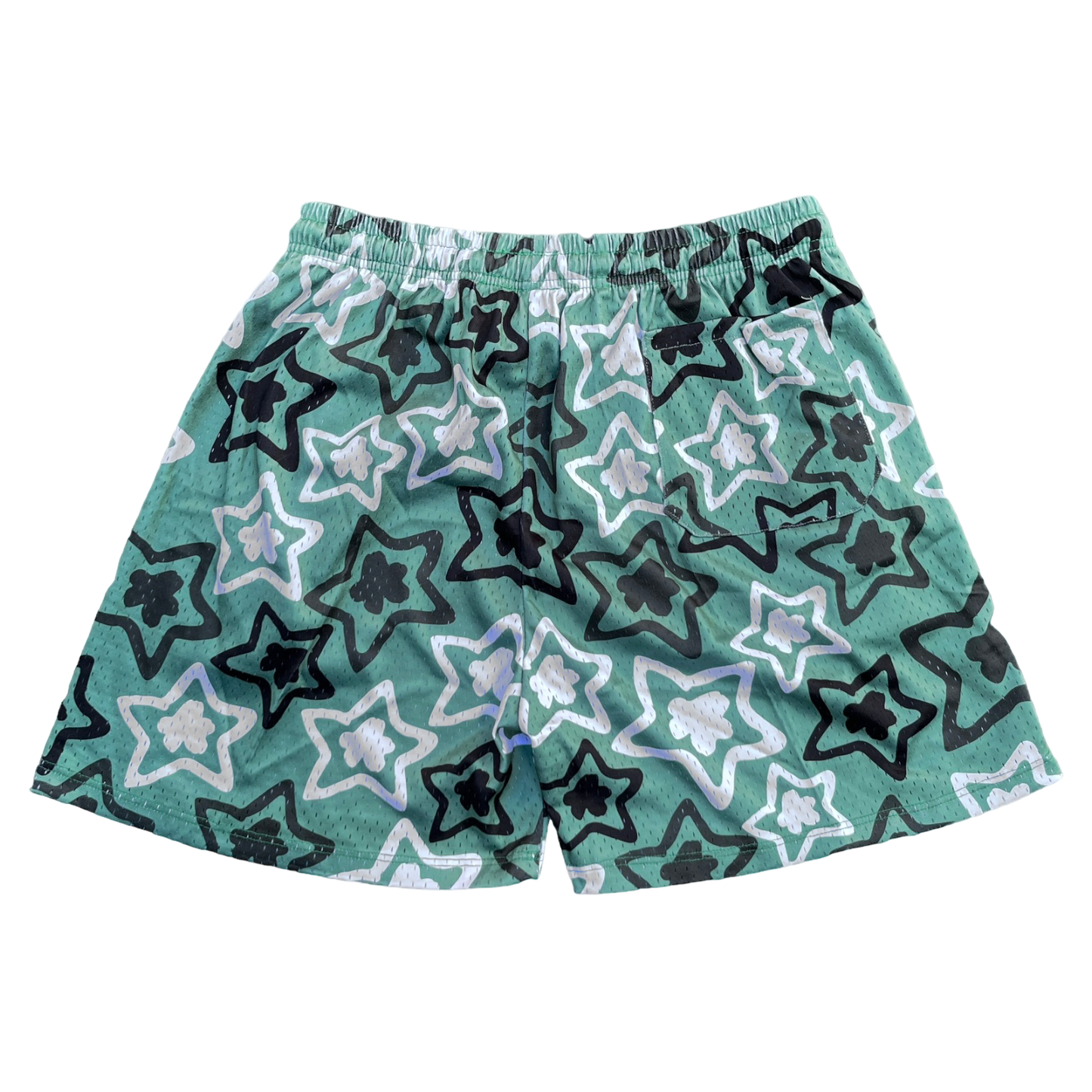 GREEN MESH SHORTS