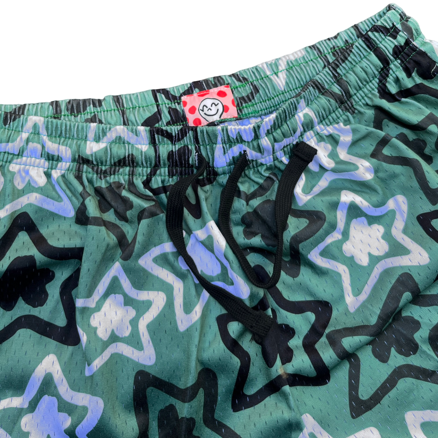 GREEN MESH SHORTS