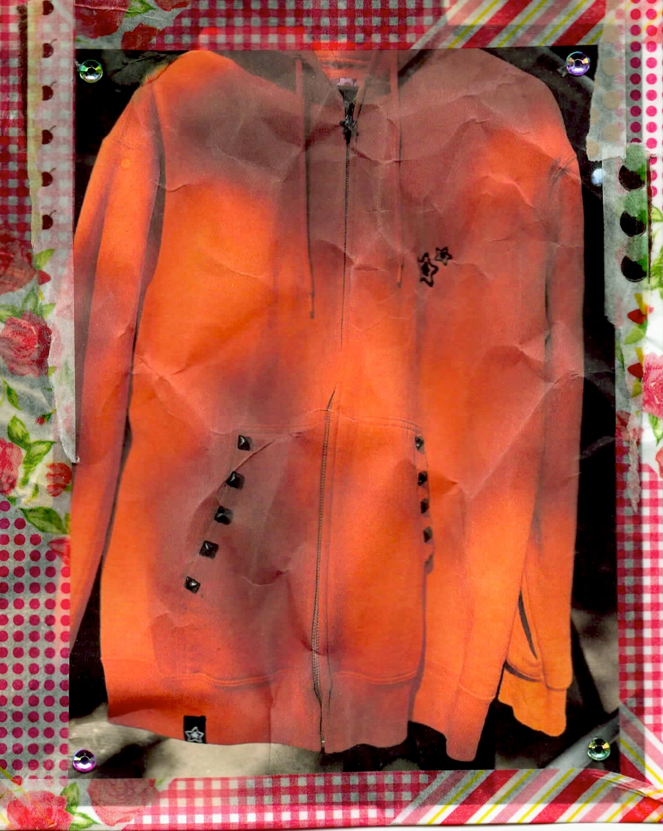 ORANGE ZIP UP HOODIE