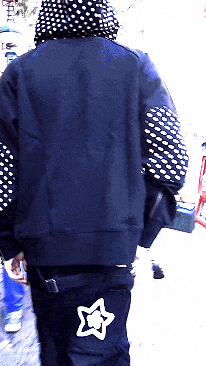 BLACK POLKADOT HOODIE
