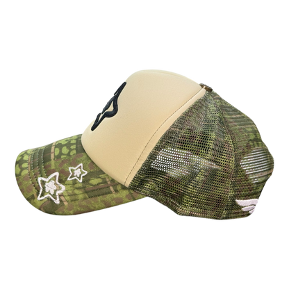 FOAM TRUCKER HAT LEOPARD GREEN