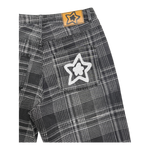 PLAID JEAN SHORTS BLACK
