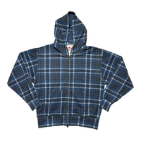 PLAID FULL ZIP BLUE