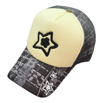 FOAM TRUCKER HAT LEOPARD BLACK