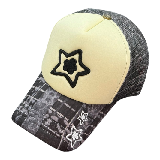 FOAM TRUCKER HAT LEOPARD BLACK