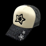 FOAM TRUCKER HAT LEOPARD BLACK