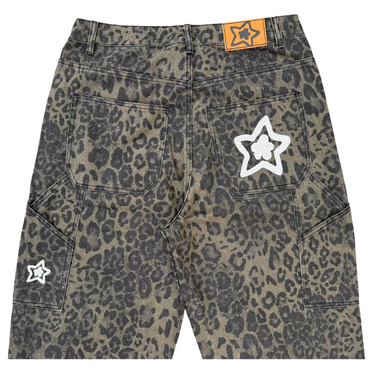 OLIVE LEOPARD STAR JEANS