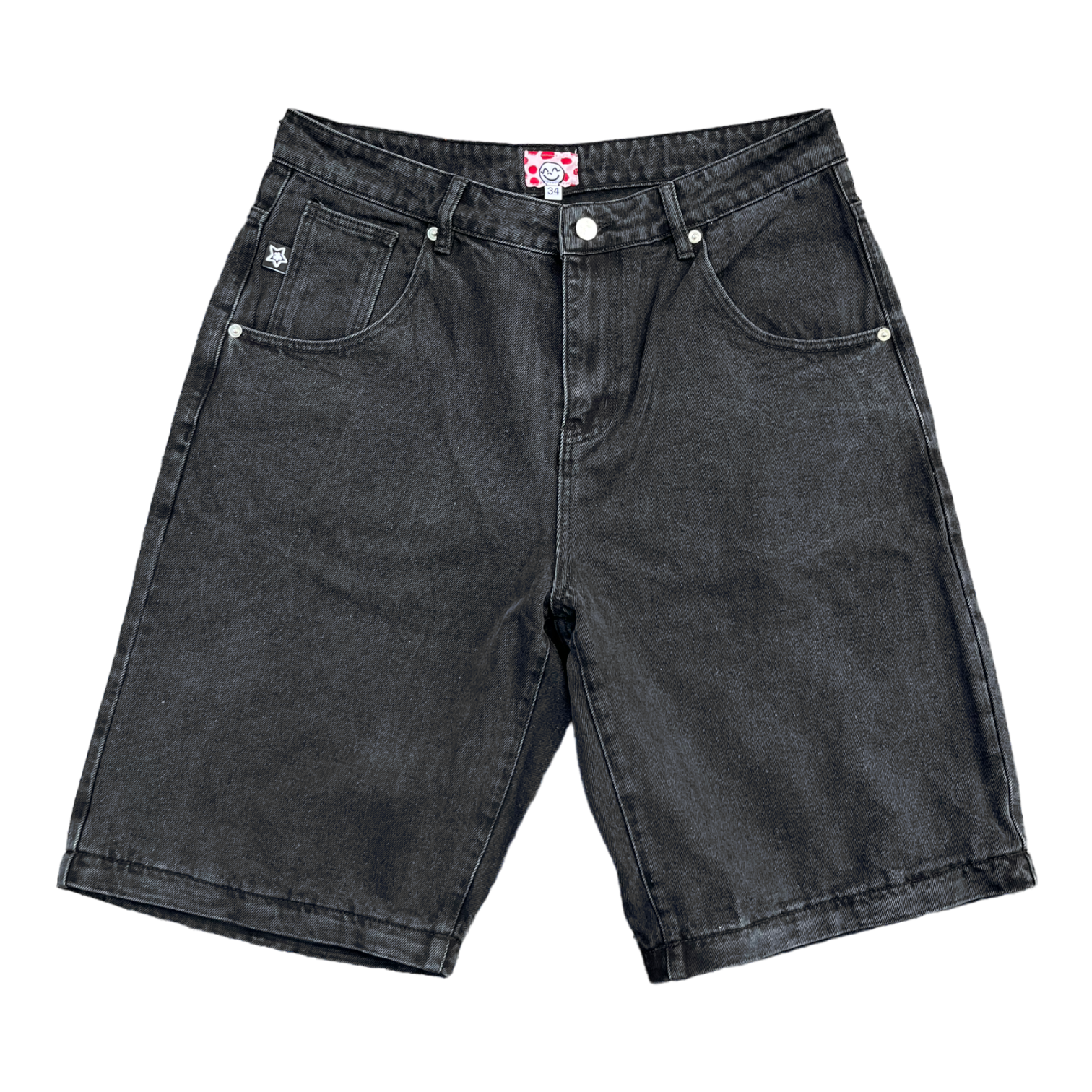 ZIP OFF STAR JEANS (Black)