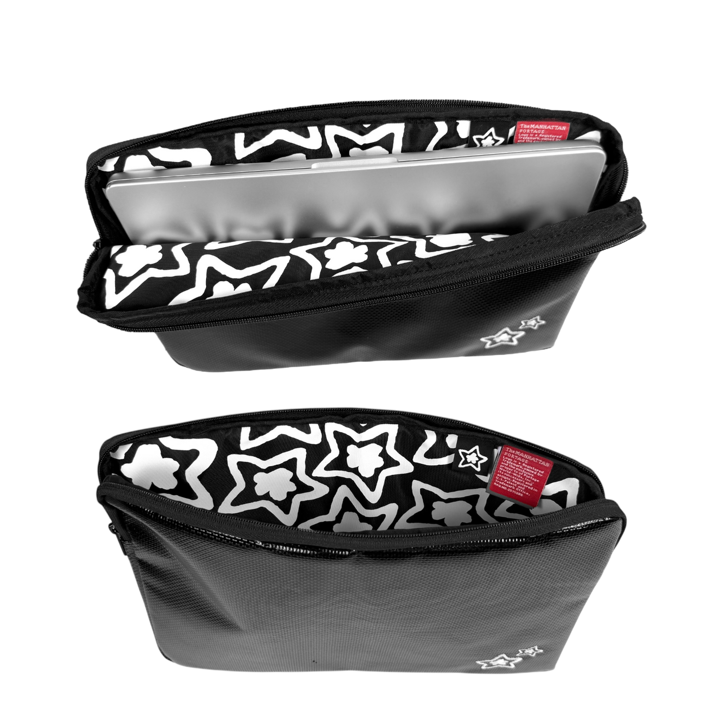 BLACK VINYL MESSENGER BAG