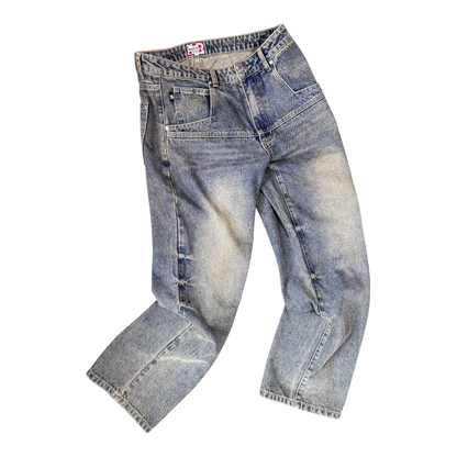 BLUE NORMAL FIT DROP JEANS