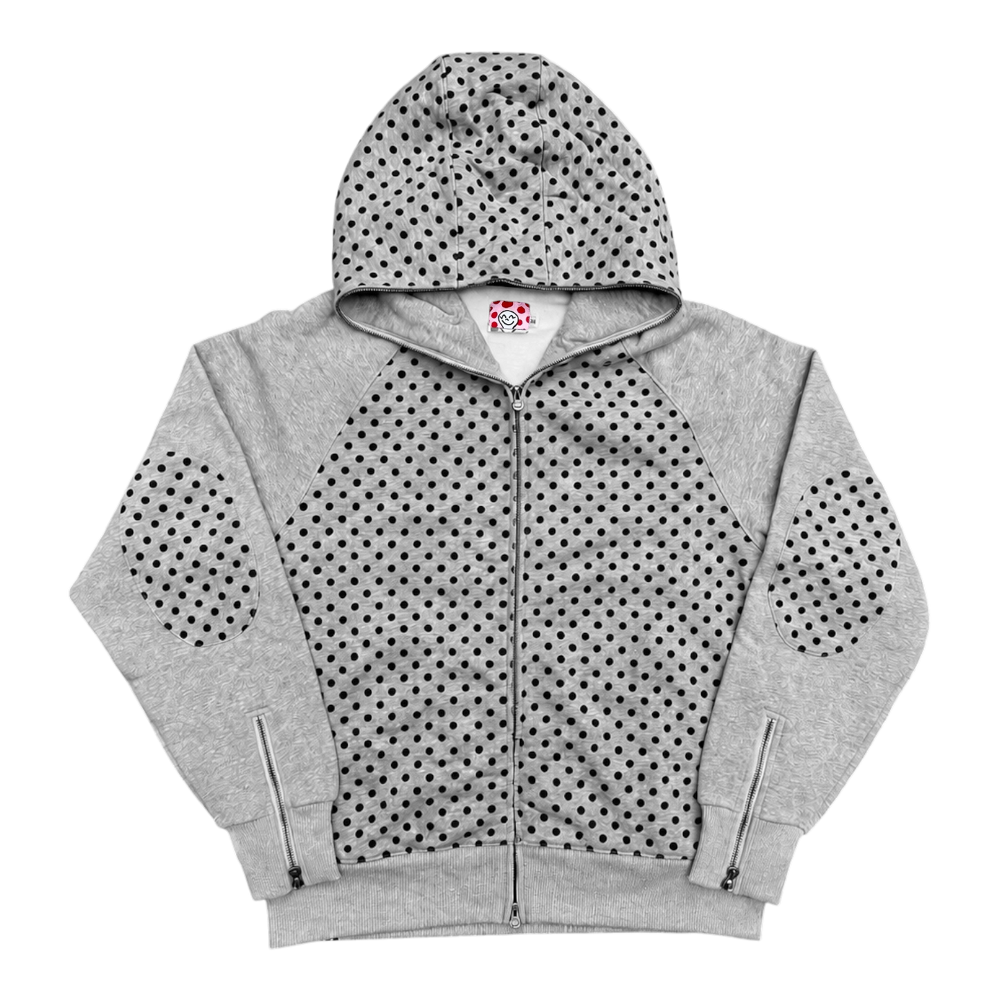 GREY POLKADOT HOODIE