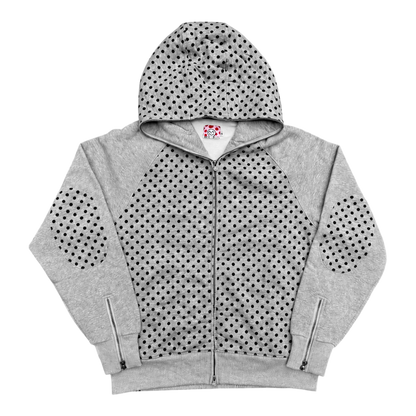 GREY POLKADOT HOODIE