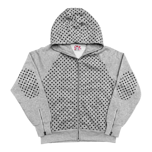 GREY POLKADOT HOODIE