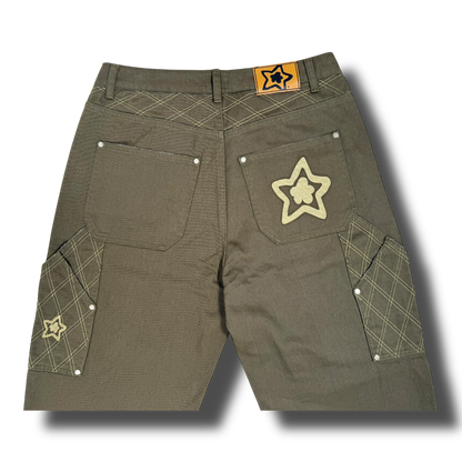 CROSS STITCH DOUBLE KNEE JEANS OLIVE