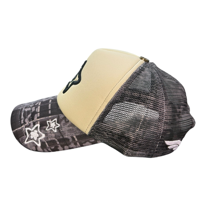 FOAM TRUCKER HAT LEOPARD BLACK