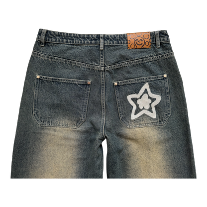 WASHED BLUE STAR JEANS