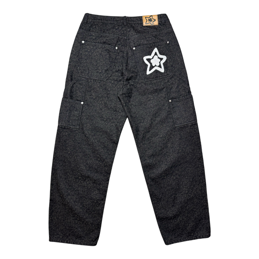 LEOPARD STAR JEANS BLACK
